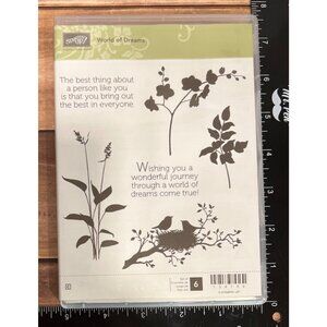 Stampin Up! World Of Dreams Rubber Stamp Set 134186 Botanical Flower Bird Nest